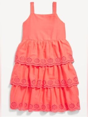 Old Navy Coral Tiered Eyelet Sundress for Girls